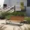 Jack Post Country Garden 2 Person Taupe Steel/Wood Hi-Back Double Glider with Trays CG-12T - alternate 2
